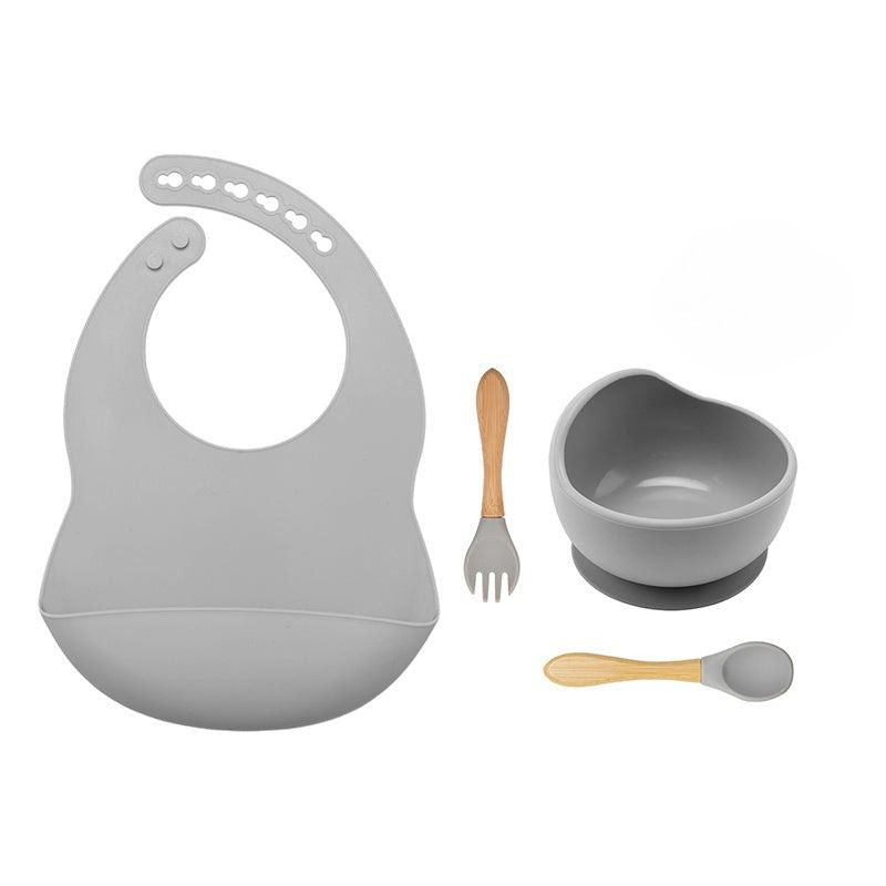 Nourish Set - Silicon & Bamboo baby dinner Set