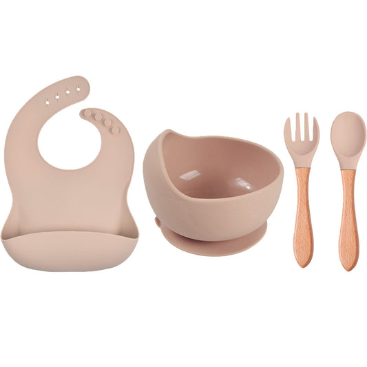 Nourish Set - Silicon & Bamboo baby dinner Set